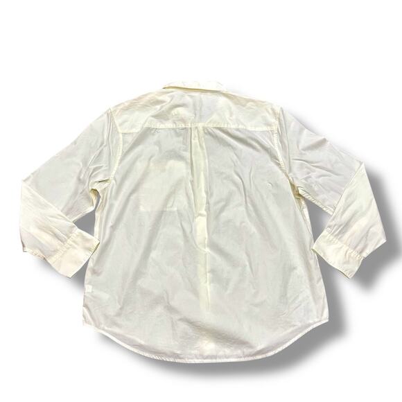 NWT Madewell Men’s Size L Ivory Poplin Easy Long-Sleeve Button Shirt NM459 - Picture 6 of 6